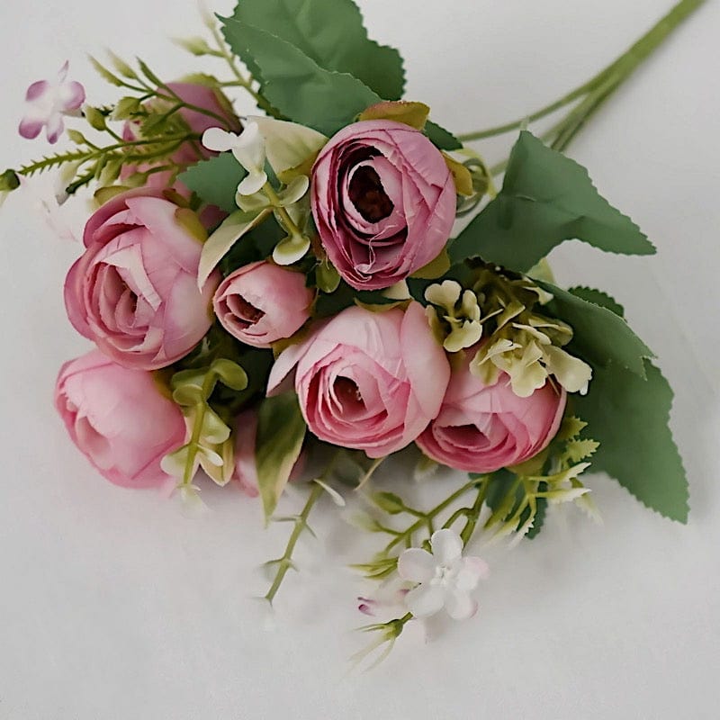 4 Bouquets 12" Silk Mini Ranunculus Artificial Flowers