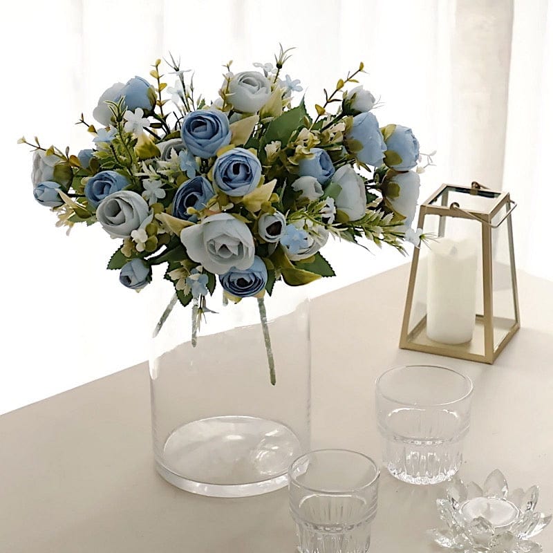 4 Bouquets 12" Silk Mini Ranunculus Artificial Flowers