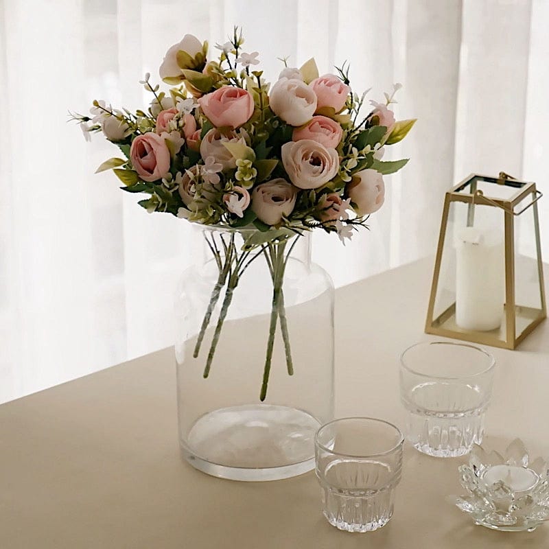 4 Bouquets 12" Silk Mini Ranunculus Artificial Flowers