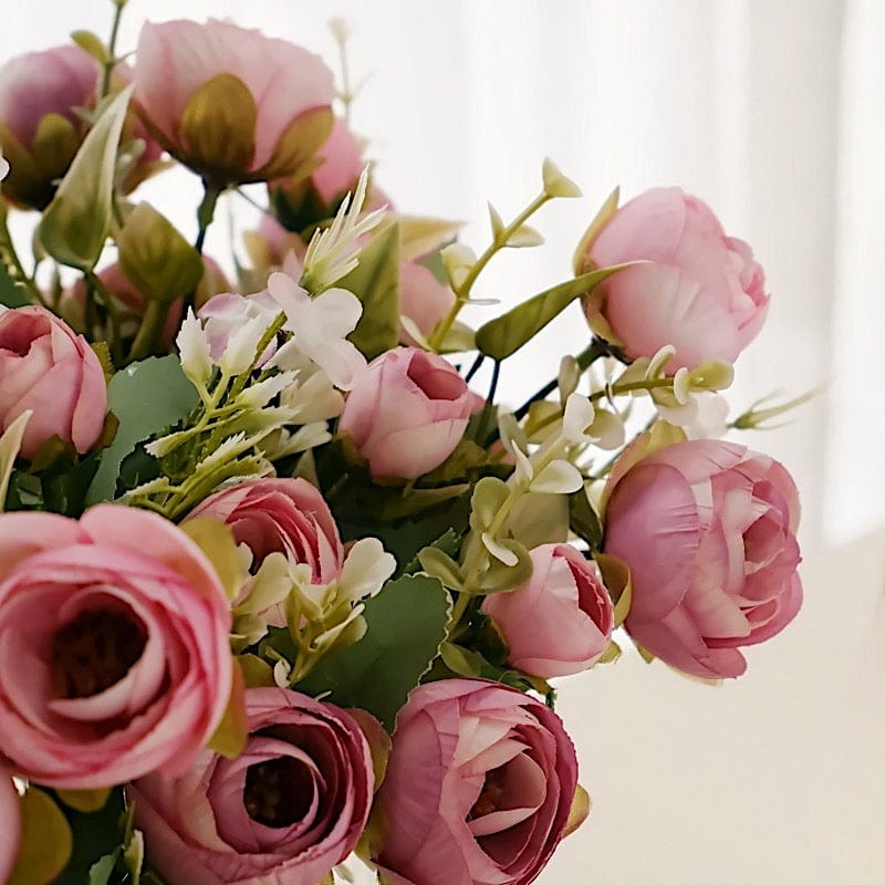 4 Bouquets 12" Silk Mini Ranunculus Artificial Flowers