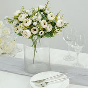 4 Bouquets 12" Silk Mini Ranunculus Artificial Flowers