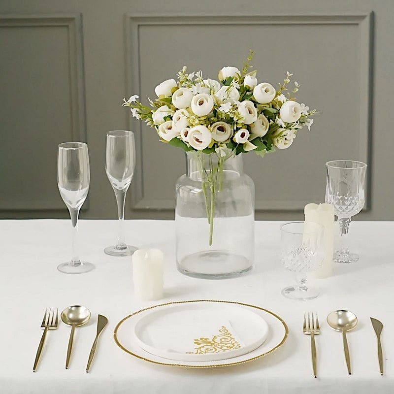 4 Bouquets 12" Silk Mini Ranunculus Artificial Flowers