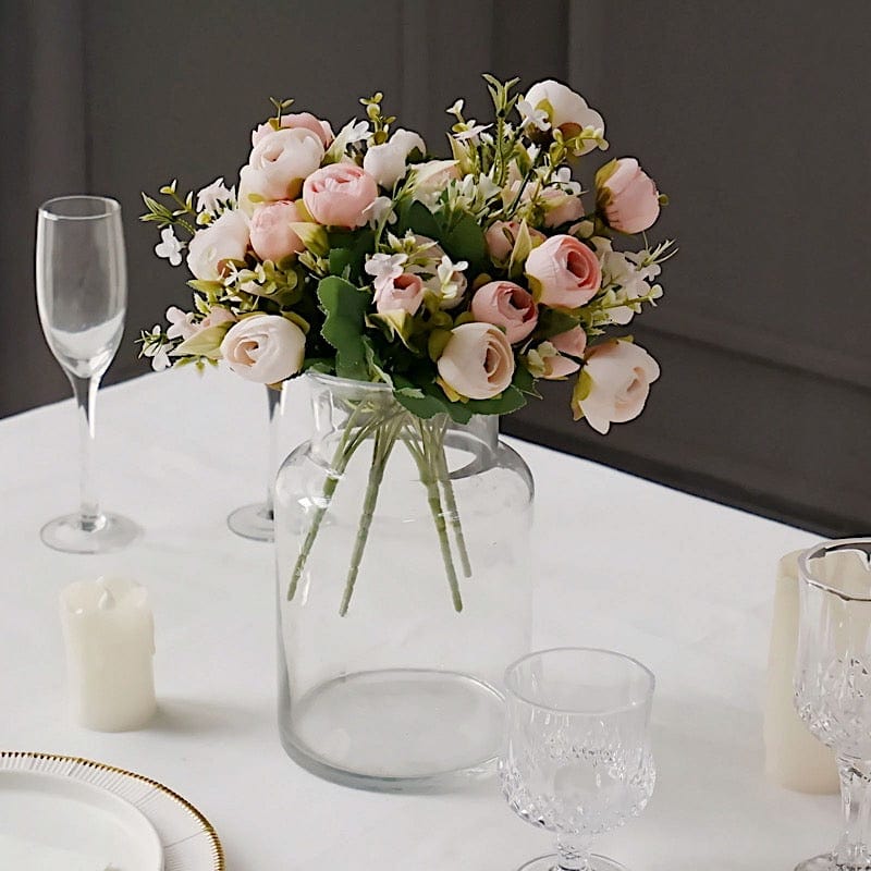 4 Bouquets 12" Silk Mini Ranunculus Artificial Flowers