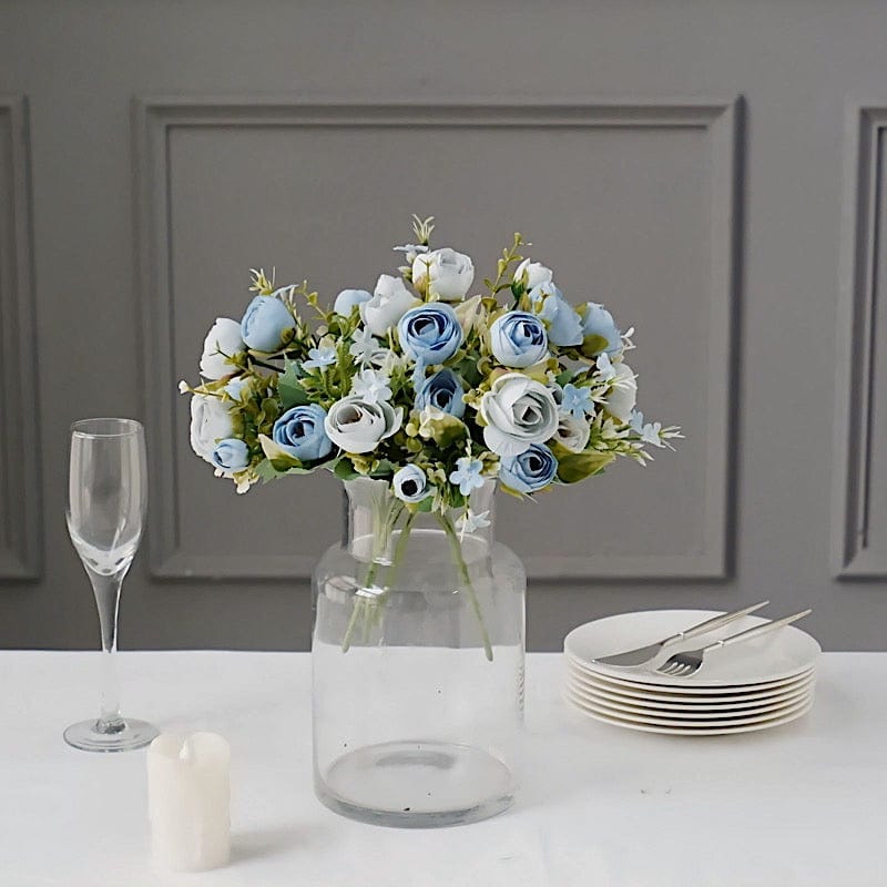 4 Bouquets 12" Silk Mini Ranunculus Artificial Flowers