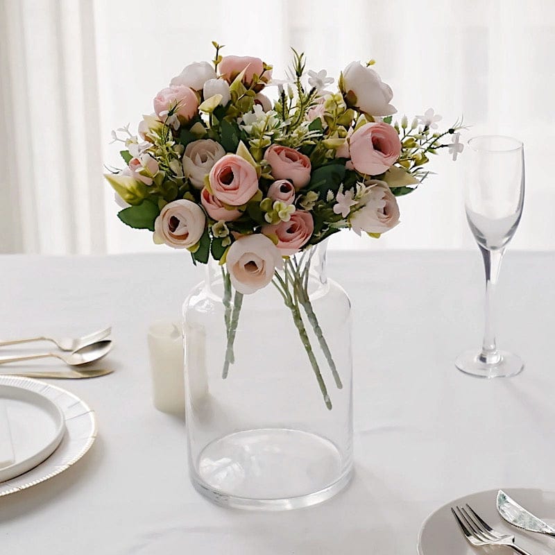 4 Bouquets 12" Silk Mini Ranunculus Artificial Flowers