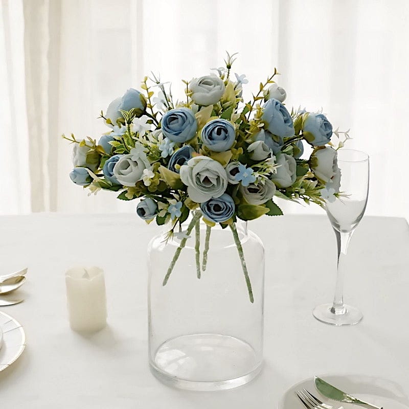 4 Bouquets 12" Silk Mini Ranunculus Artificial Flowers