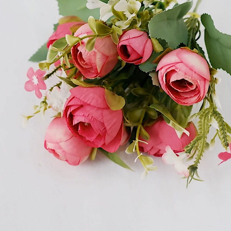 4 Bouquets 12" Silk Mini Ranunculus Artificial Flowers