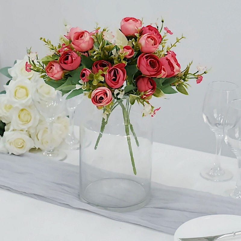 4 Bouquets 12" Silk Mini Ranunculus Artificial Flowers