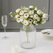 4 Bouquets 12" Silk Mini Ranunculus Artificial Flowers