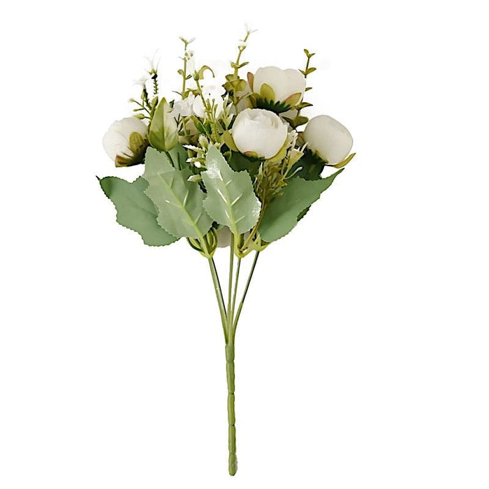 4 Bouquets 12" Silk Mini Ranunculus Artificial Flowers ARTI_BOUQ_PEO13_IVR