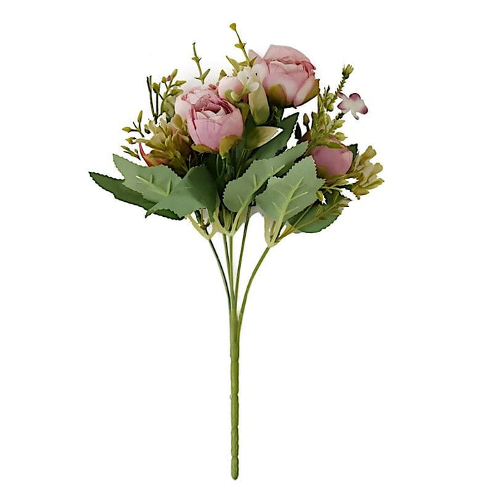 4 Bouquets 12" Silk Mini Ranunculus Artificial Flowers ARTI_BOUQ_PEO13_LAV