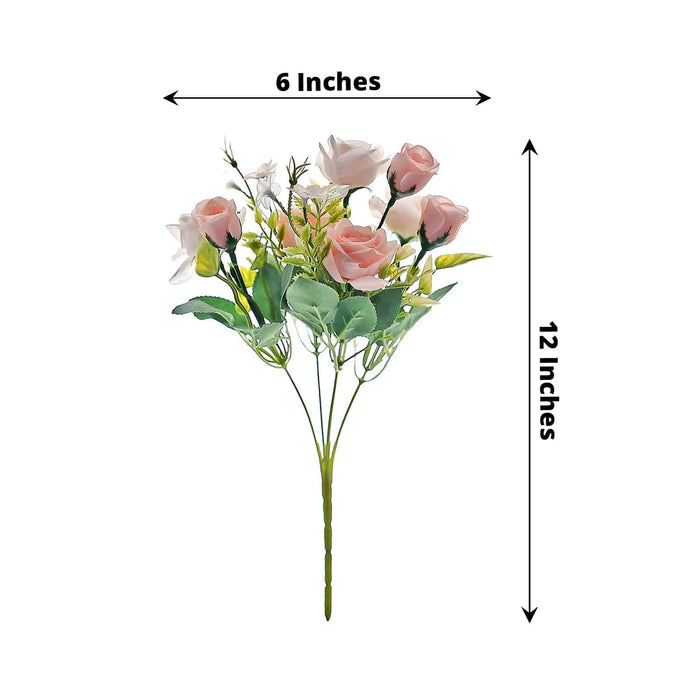 4 Bushes 12" Silk Roses Artificial Flowers Bouquets