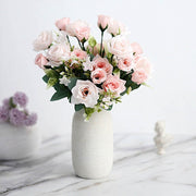 4 Bushes 12" Silk Roses Artificial Flowers Bouquets