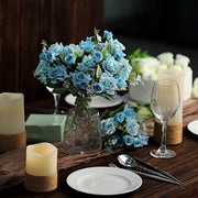 4 Bushes 12" Silk Roses Artificial Flowers Bouquets