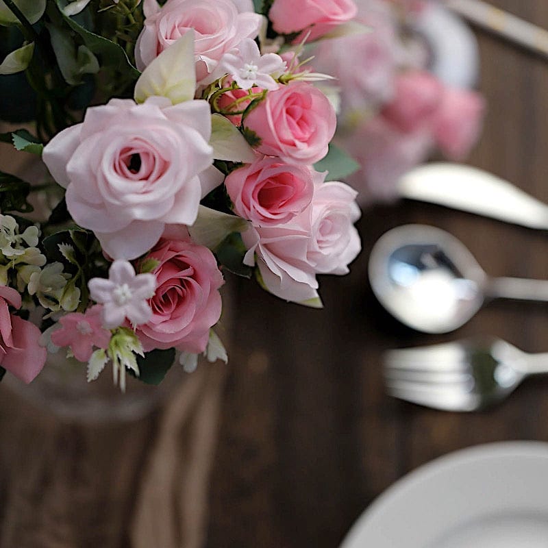 4 Bushes 12" Silk Roses Artificial Flowers Bouquets