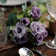 4 Bushes 12" Silk Roses Artificial Flowers Bouquets