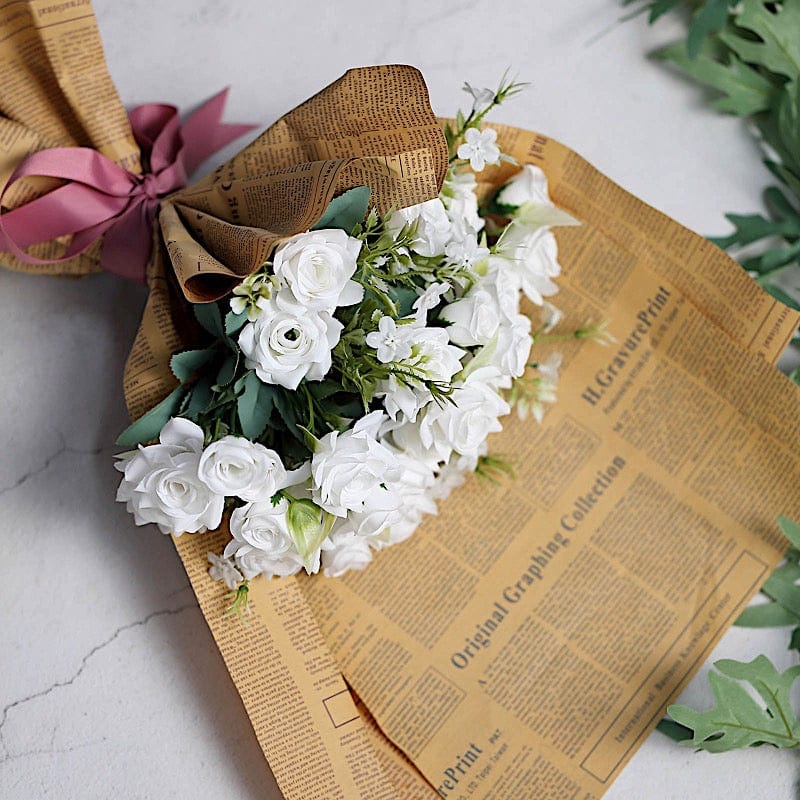 4 Bushes 12" Silk Roses Artificial Flowers Bouquets