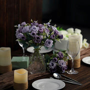 4 Bushes 12" Silk Roses Artificial Flowers Bouquets