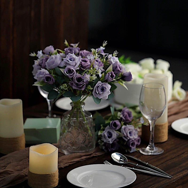 4 Bushes 12" Silk Roses Artificial Flowers Bouquets