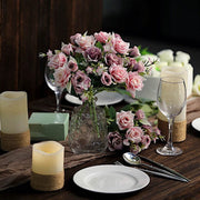 4 Bushes 12" Silk Roses Artificial Flowers Bouquets