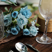 4 Bushes 12" Silk Roses Artificial Flowers Bouquets