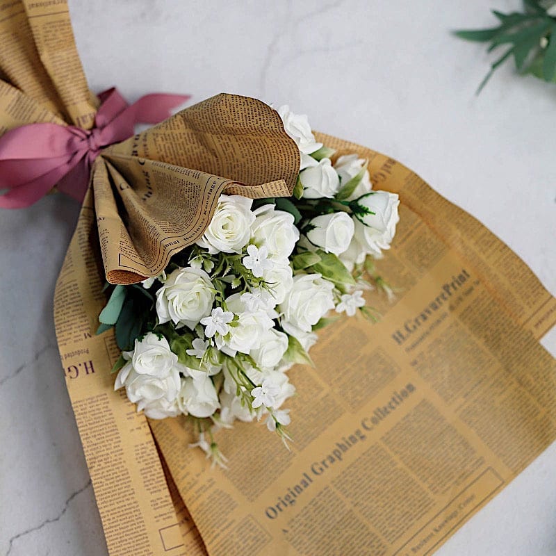 4 Bushes 12" Silk Roses Artificial Flowers Bouquets