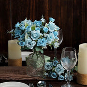 4 Bushes 12" Silk Roses Artificial Flowers Bouquets