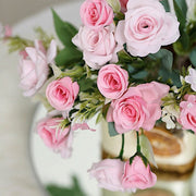 4 Bushes 12" Silk Roses Artificial Flowers Bouquets