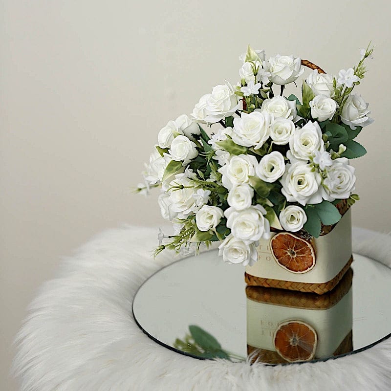 4 Bushes 12" Silk Roses Artificial Flowers Bouquets