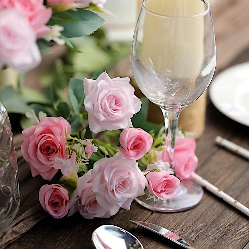 4 Bushes 12" Silk Roses Artificial Flowers Bouquets