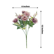 4 Bushes 12" Silk Roses Artificial Flowers Bouquets