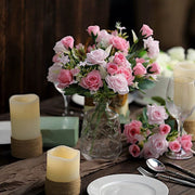 4 Bushes 12" Silk Roses Artificial Flowers Bouquets