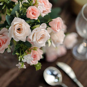 4 Bushes 12" Silk Roses Artificial Flowers Bouquets