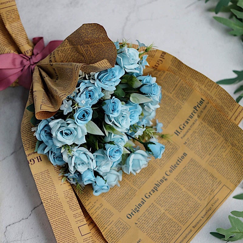 4 Bushes 12" Silk Roses Artificial Flowers Bouquets