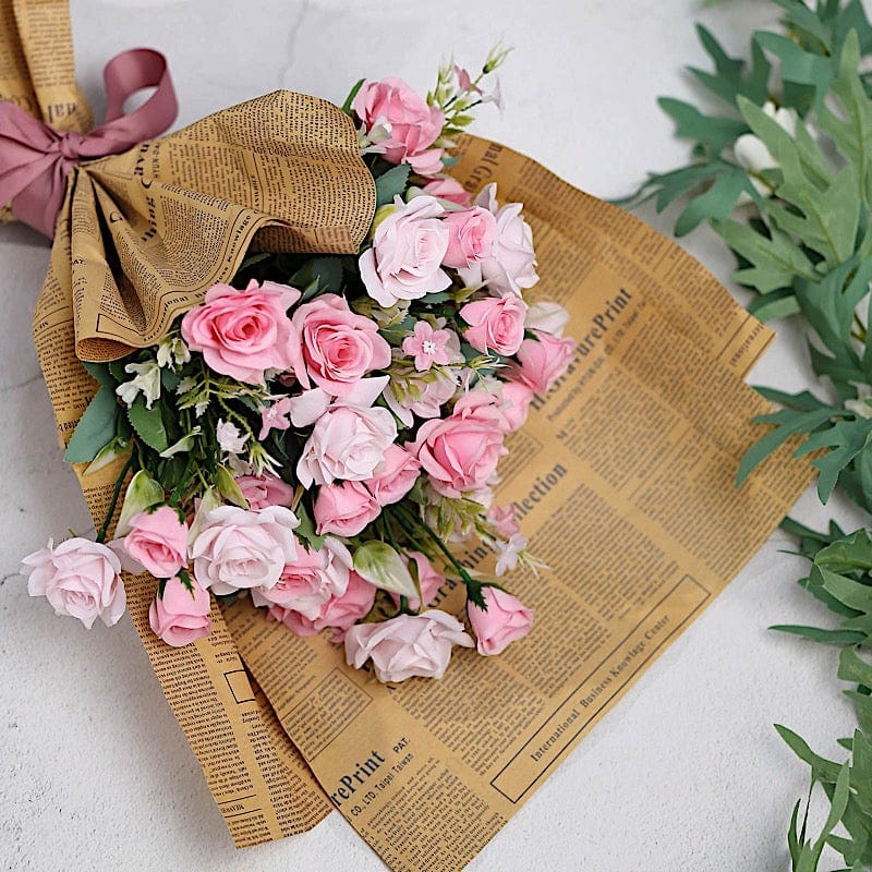 4 Bushes 12" Silk Roses Artificial Flowers Bouquets