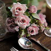 4 Bushes 12" Silk Roses Artificial Flowers Bouquets