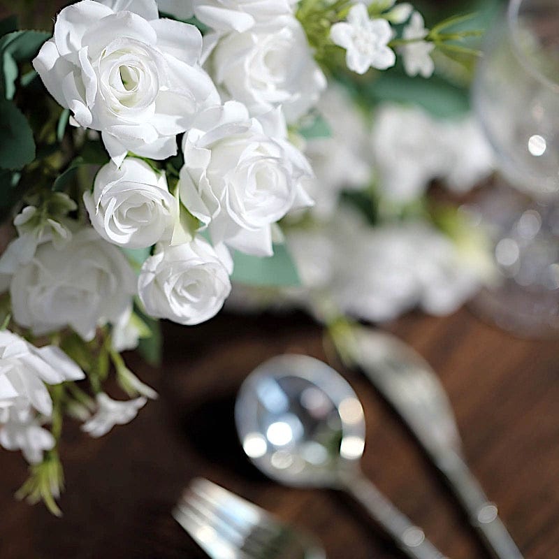 4 Bushes 12" Silk Roses Artificial Flowers Bouquets