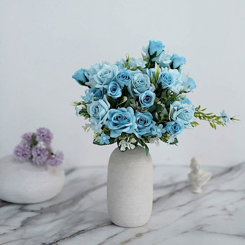 4 Bushes 12" Silk Roses Artificial Flowers Bouquets