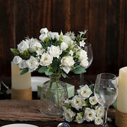 4 Bushes 12" Silk Roses Artificial Flowers Bouquets