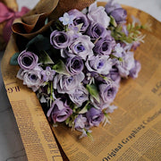 4 Bushes 12" Silk Roses Artificial Flowers Bouquets