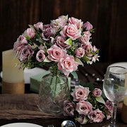 4 Bushes 12" Silk Roses Artificial Flowers Bouquets