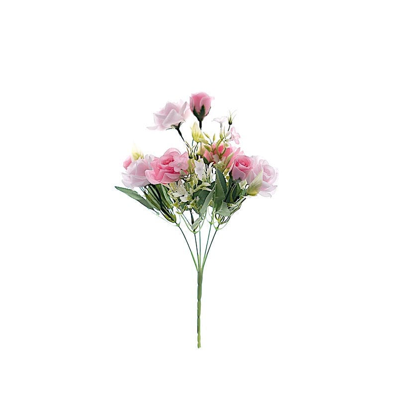 4 Bushes 12" Silk Roses Artificial Flowers Bouquets ARTI_RS006_PINK