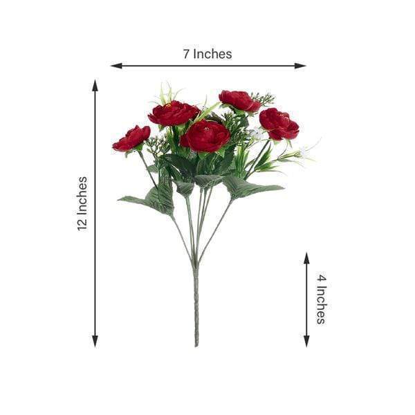 4 Bushes 12" tall Silk Artificial Peony Flowers Bouquets Arrangements