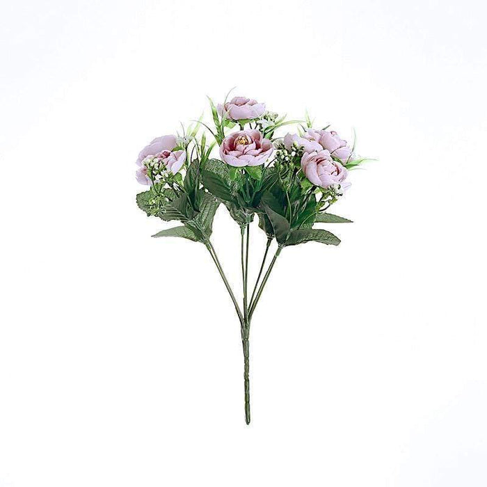 4 Bushes 12" tall Silk Artificial Peony Flowers Bouquets Arrangements ARTI_BOUQ_PEO08_LAV