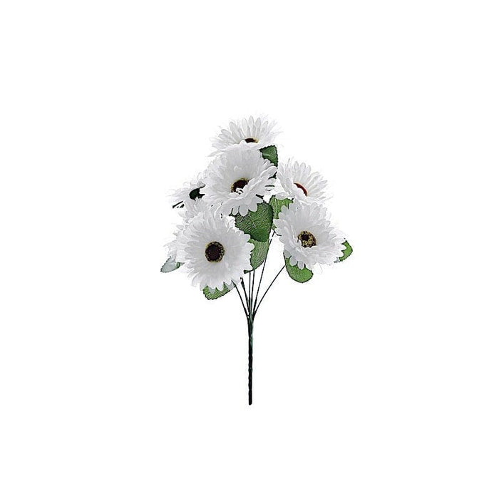 6 Bushes 20 Silk Artificial Daisy Flowers Sprays White