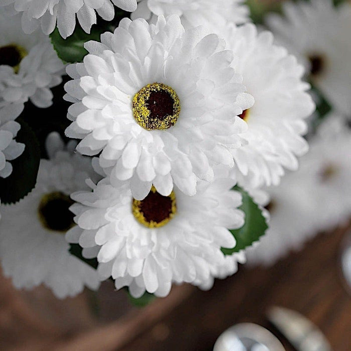 4 Bushes 14 Tall Faux Silk Gerbera Daisy Artificial Flowers - White