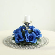 4 Candle Rings with Silk Roses Centerpieces