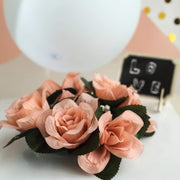 4 Candle Rings with Silk Roses Centerpieces