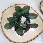 4 Candle Rings with Silk Roses Centerpieces