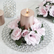 4 Candle Rings with Silk Roses Centerpieces